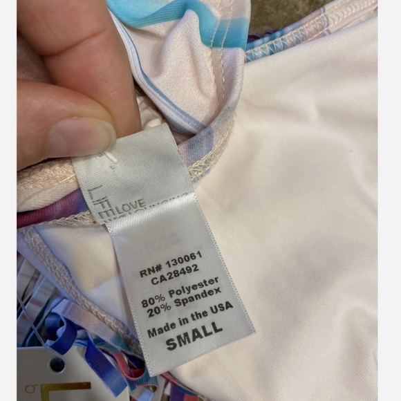 NWT $82 L Space Audrey Fringe Estella Mirage Bikini Top Size S - Picture 7 of 8